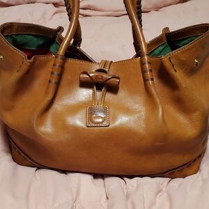 Dooney Vintage Florentine Toggle Tote/Shoulder Bag Handmade Whipstitch BEAUTIFUL